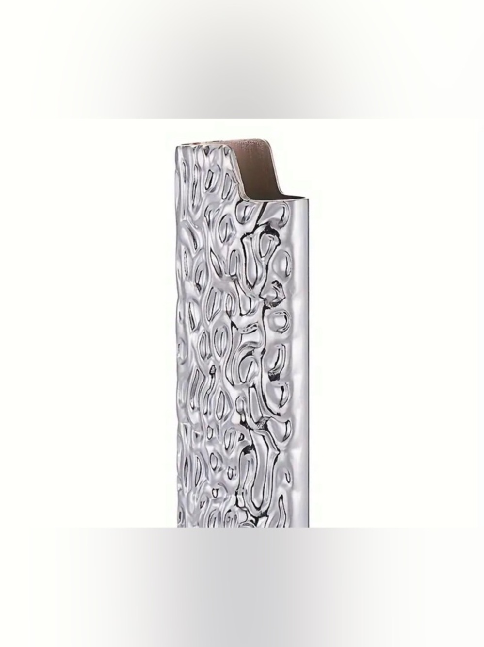 Hammered Metallic Silver Lighter Case